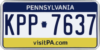 PA license plate KPP7637