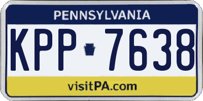 PA license plate KPP7638