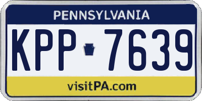 PA license plate KPP7639