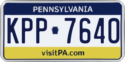 PA license plate KPP7640