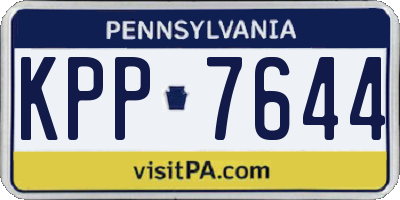PA license plate KPP7644