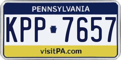 PA license plate KPP7657
