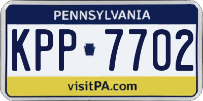 PA license plate KPP7702