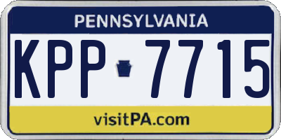 PA license plate KPP7715