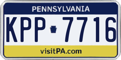 PA license plate KPP7716