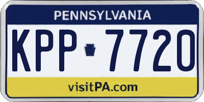 PA license plate KPP7720