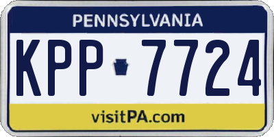PA license plate KPP7724