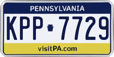 PA license plate KPP7729