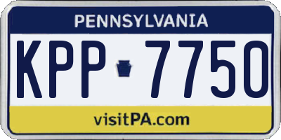 PA license plate KPP7750