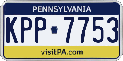 PA license plate KPP7753