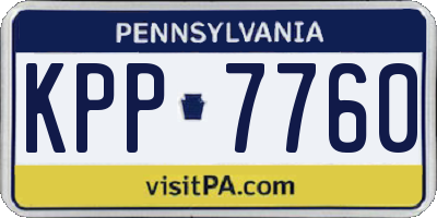 PA license plate KPP7760