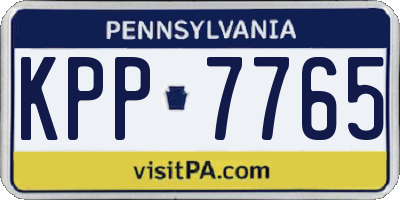 PA license plate KPP7765