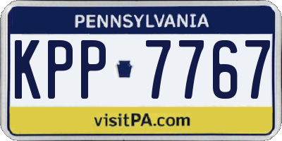 PA license plate KPP7767
