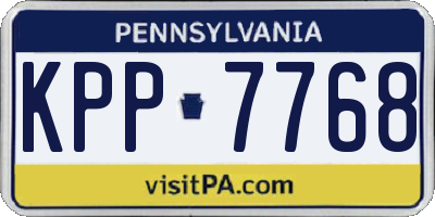 PA license plate KPP7768