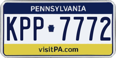 PA license plate KPP7772