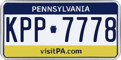 PA license plate KPP7778