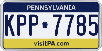 PA license plate KPP7785