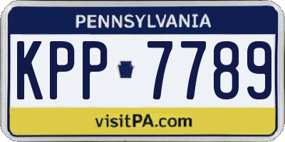 PA license plate KPP7789