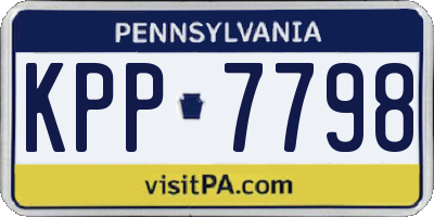 PA license plate KPP7798