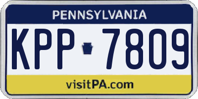 PA license plate KPP7809