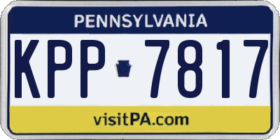 PA license plate KPP7817