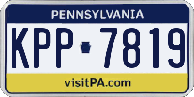 PA license plate KPP7819