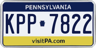PA license plate KPP7822