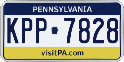 PA license plate KPP7828