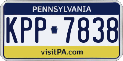 PA license plate KPP7838