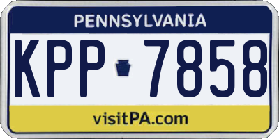 PA license plate KPP7858