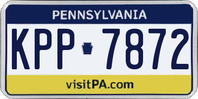 PA license plate KPP7872