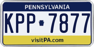 PA license plate KPP7877