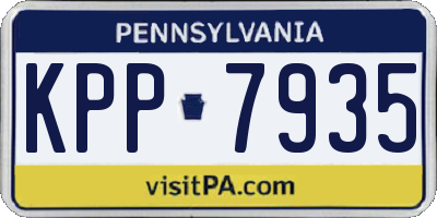 PA license plate KPP7935