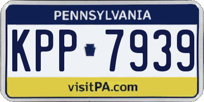 PA license plate KPP7939