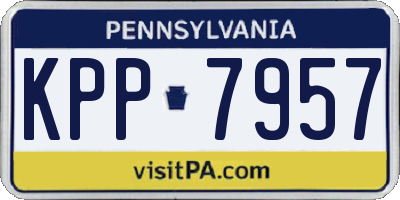 PA license plate KPP7957