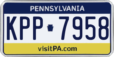 PA license plate KPP7958