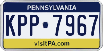 PA license plate KPP7967