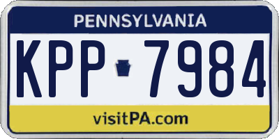 PA license plate KPP7984