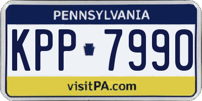 PA license plate KPP7990