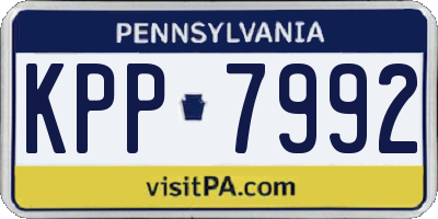 PA license plate KPP7992