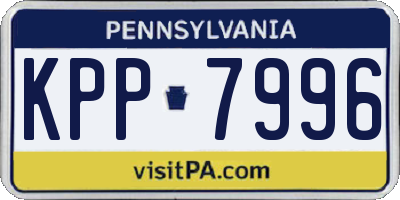 PA license plate KPP7996