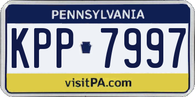 PA license plate KPP7997