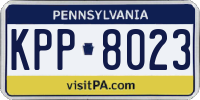 PA license plate KPP8023