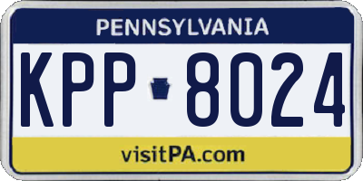 PA license plate KPP8024