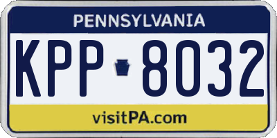 PA license plate KPP8032