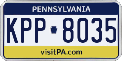 PA license plate KPP8035