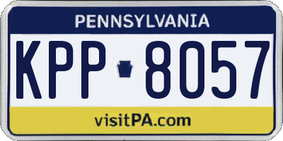 PA license plate KPP8057