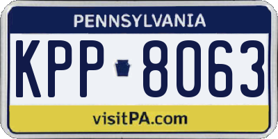 PA license plate KPP8063