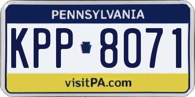 PA license plate KPP8071