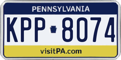 PA license plate KPP8074